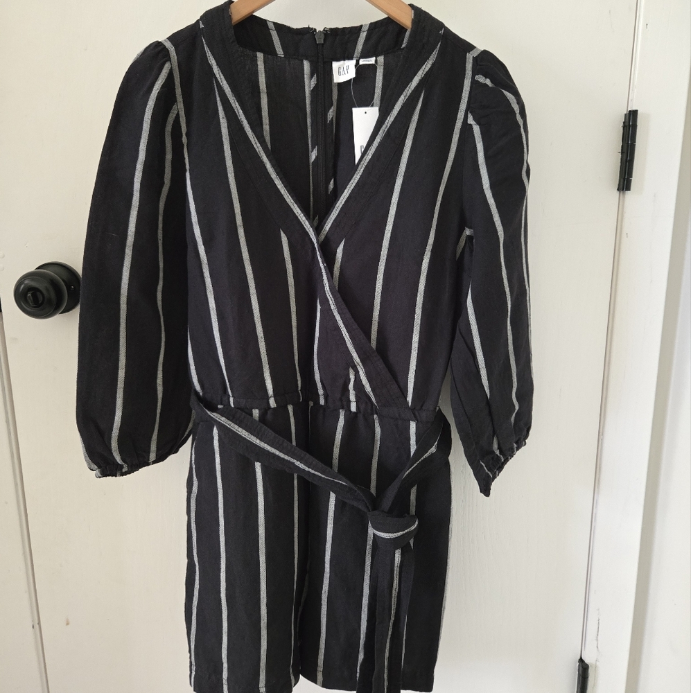 GAP Black and White Striped Romper